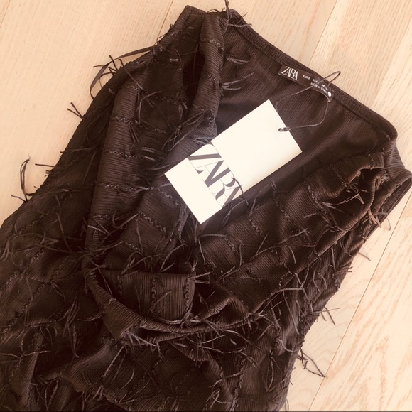 NWT Zara Fringed Bodysuit Black - Picture 9 of 9